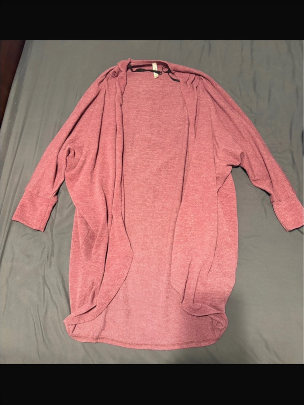 Emerald Open-Front Longline Cardigan - Mauve Pink